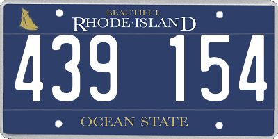 RI license plate 439154