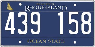 RI license plate 439158