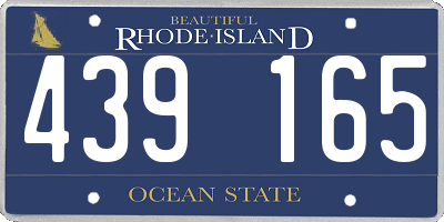 RI license plate 439165