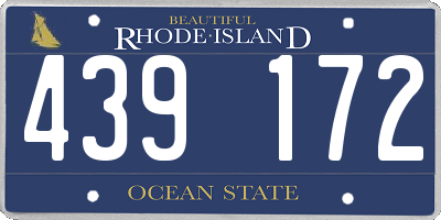 RI license plate 439172