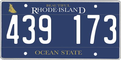 RI license plate 439173