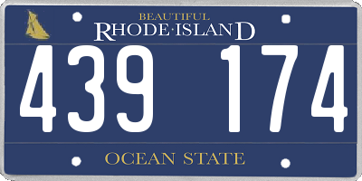 RI license plate 439174