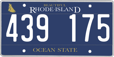 RI license plate 439175