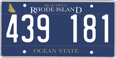 RI license plate 439181