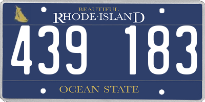 RI license plate 439183