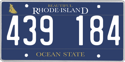 RI license plate 439184
