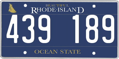 RI license plate 439189