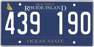 RI license plate 439190