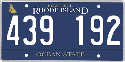 RI license plate 439192