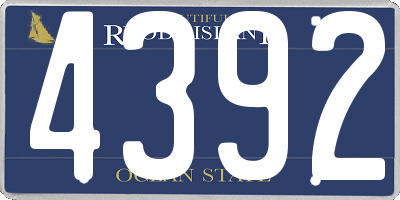 RI license plate 4392