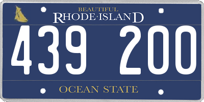 RI license plate 439200