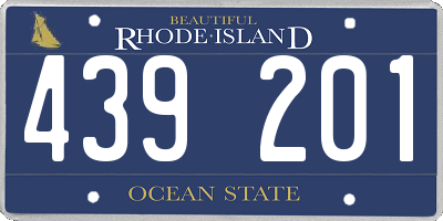 RI license plate 439201