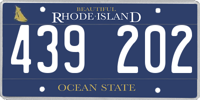 RI license plate 439202