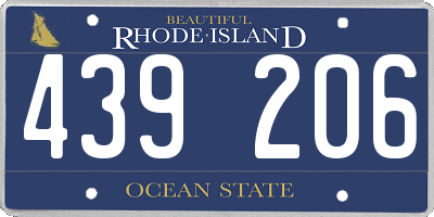 RI license plate 439206