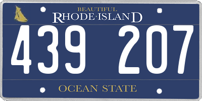 RI license plate 439207