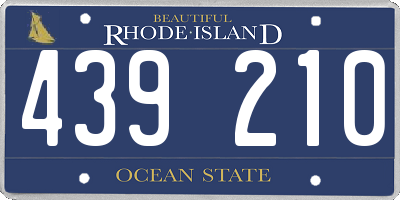 RI license plate 439210