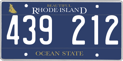RI license plate 439212