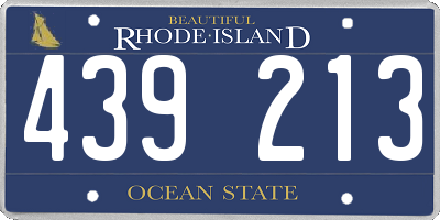 RI license plate 439213
