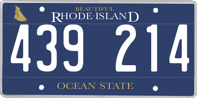 RI license plate 439214