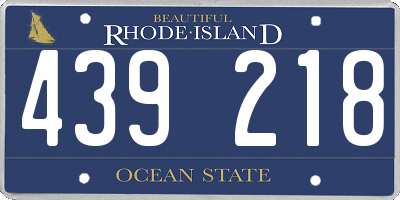 RI license plate 439218