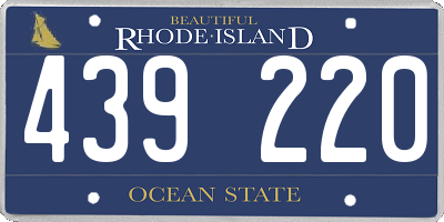 RI license plate 439220