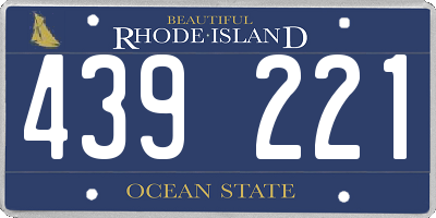 RI license plate 439221
