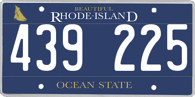 RI license plate 439225