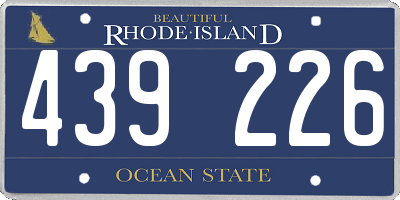 RI license plate 439226