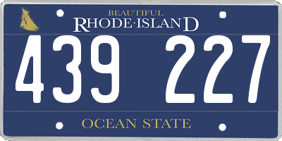 RI license plate 439227