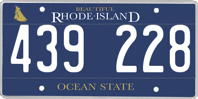 RI license plate 439228