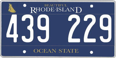 RI license plate 439229
