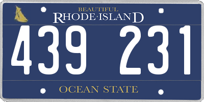 RI license plate 439231