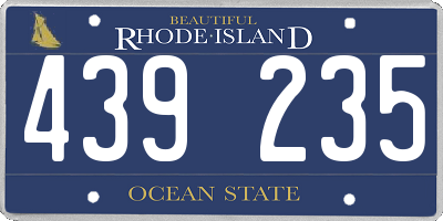 RI license plate 439235