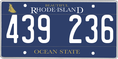 RI license plate 439236