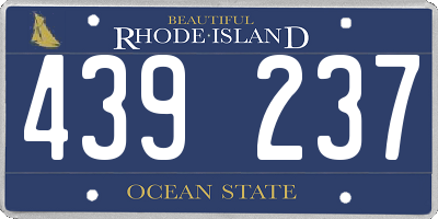 RI license plate 439237