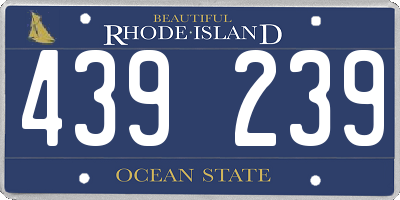 RI license plate 439239