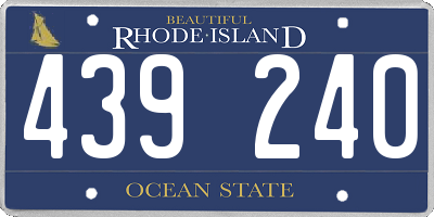 RI license plate 439240