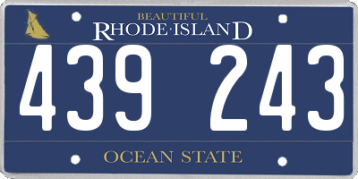 RI license plate 439243