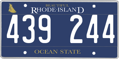 RI license plate 439244