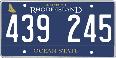 RI license plate 439245