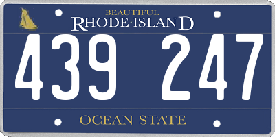 RI license plate 439247