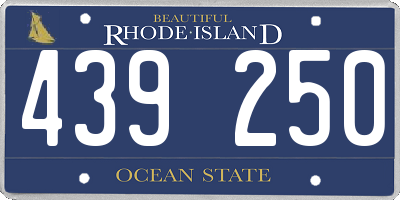 RI license plate 439250