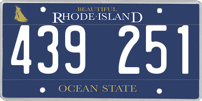 RI license plate 439251