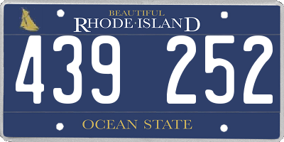 RI license plate 439252