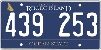 RI license plate 439253