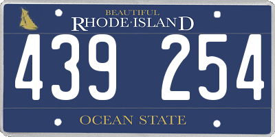 RI license plate 439254