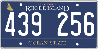 RI license plate 439256