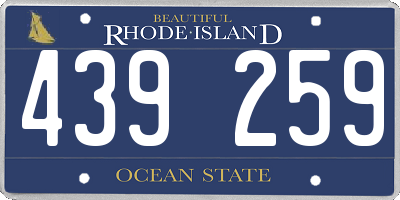 RI license plate 439259