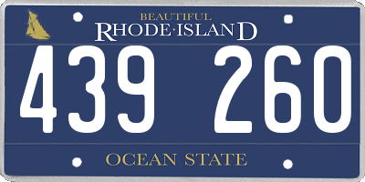 RI license plate 439260