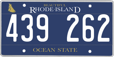 RI license plate 439262